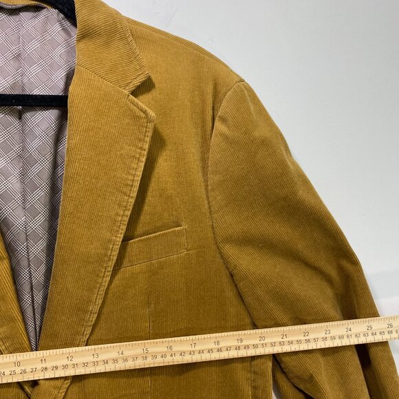 Vtg Tasso Elba Corduroy Camel Blazer Sport Coat Elbow Patch Men M 39-41 Academia - Picture 12 of 15